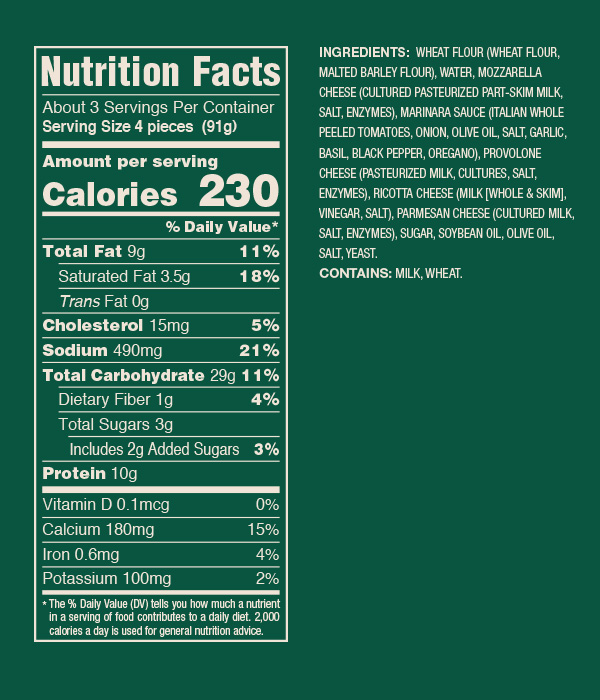 Four Cheese Mini Calzones Michael Angelo's