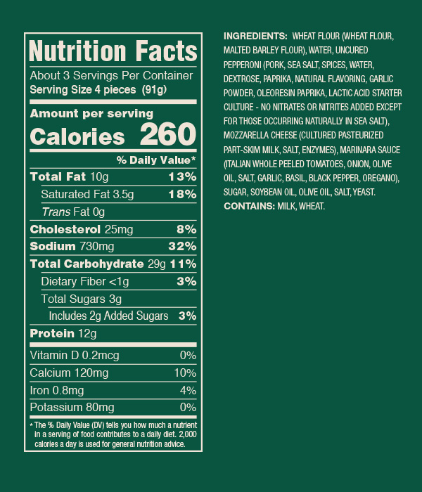 Uncured Pepperoni Mini Calzones Michael Angelo's